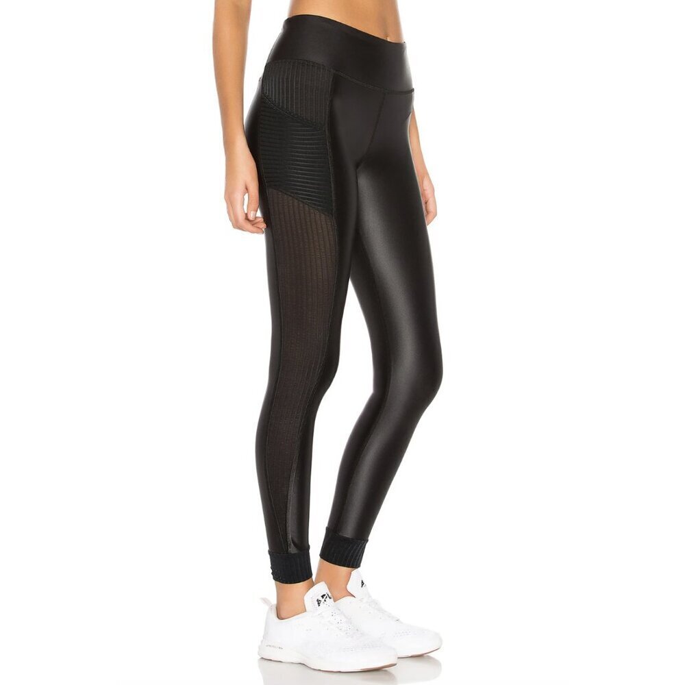Alala Mirage Leggings Tights in Black Mesh, size Small
